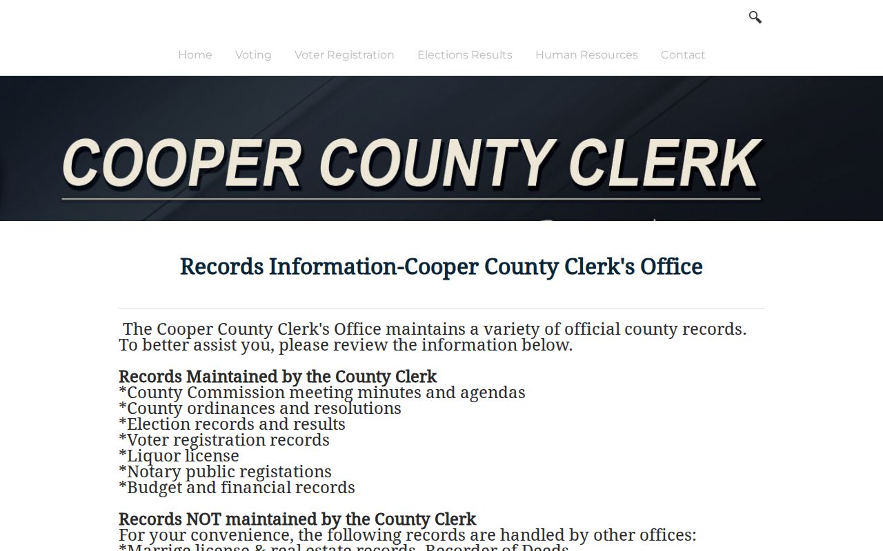 Cooper County court records routing information